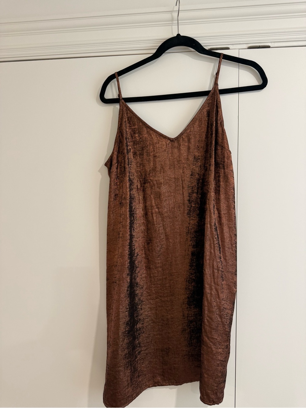 Target Copper Brown Velvet Slip Dress